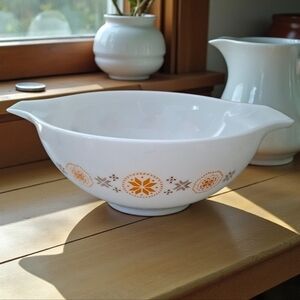 Vintage Pyrex Town & Country Patterned Mixing Bowl Serving Bowl #444 QT 4